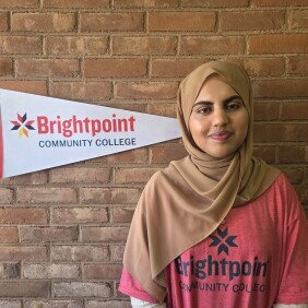 Brightpoint Student Ambassador Khadeja smiles.