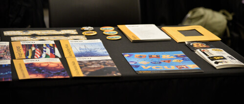 Different VCU brochures are displayed on a table.