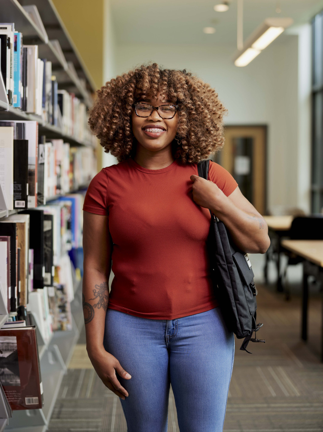 Brittany Woolridge in the Midlothian library.