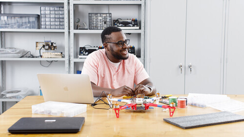 Brightpoint student working on drone