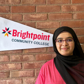 Brightpoint Student Ambassador Aneeza smiles.