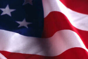 Close up of the US flag