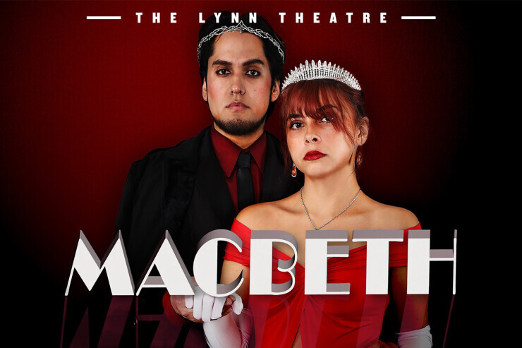 Two people wearing crowns staring ahead with menacing expressions.