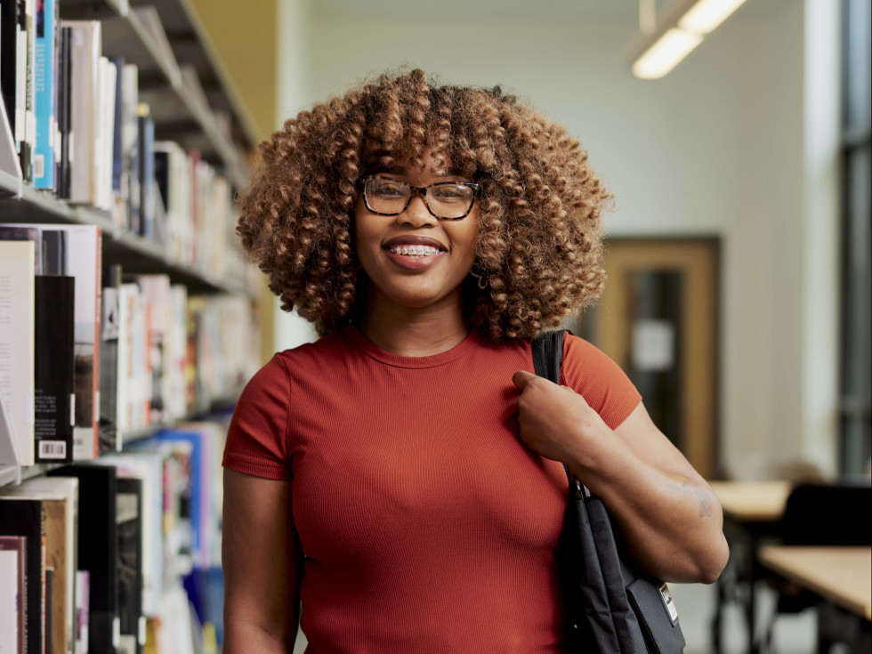 Brittany Woolridge in the Midlothian library.