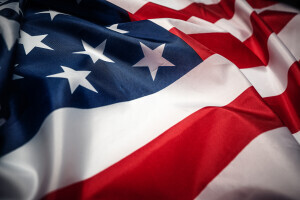 Close up of the American flag