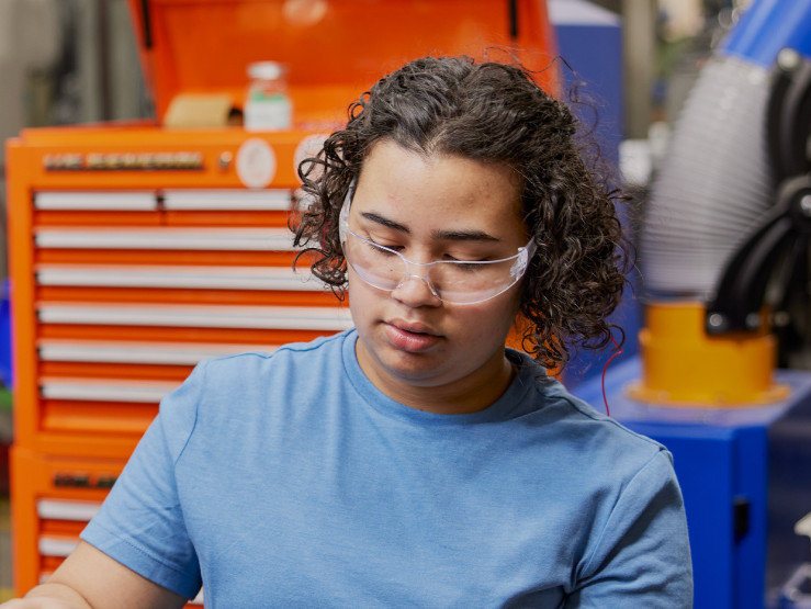 Heilie Sheppard at Amsted Rail machine shop
