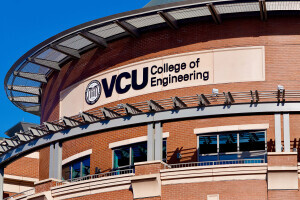 The brick facade of the VCU College of Engineering.